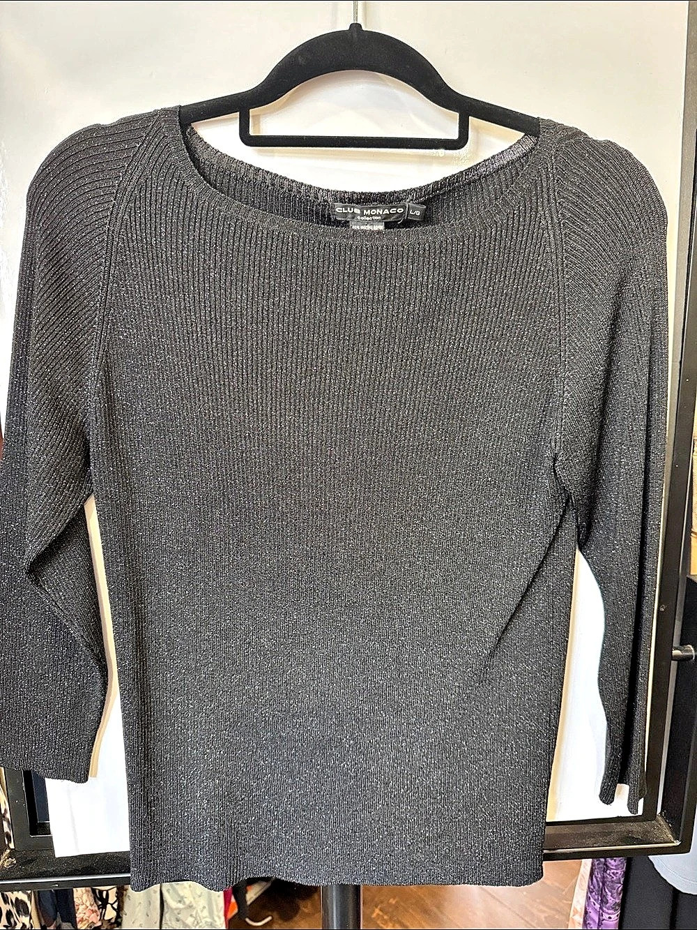 Club Monaco Long Sleeve Sweater in Gray Size Large Like New